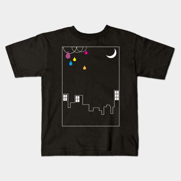 Rain Kids T-Shirt by Humanid